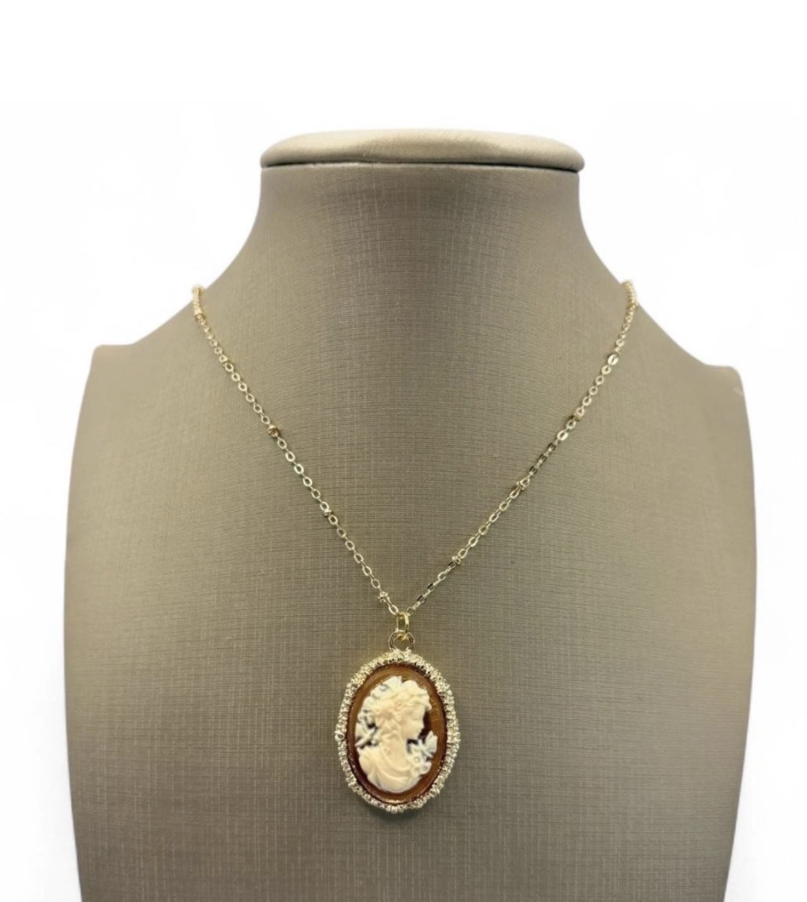 Amber Cameo Necklace
