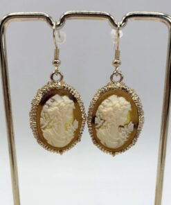 Amber Cameo Earring