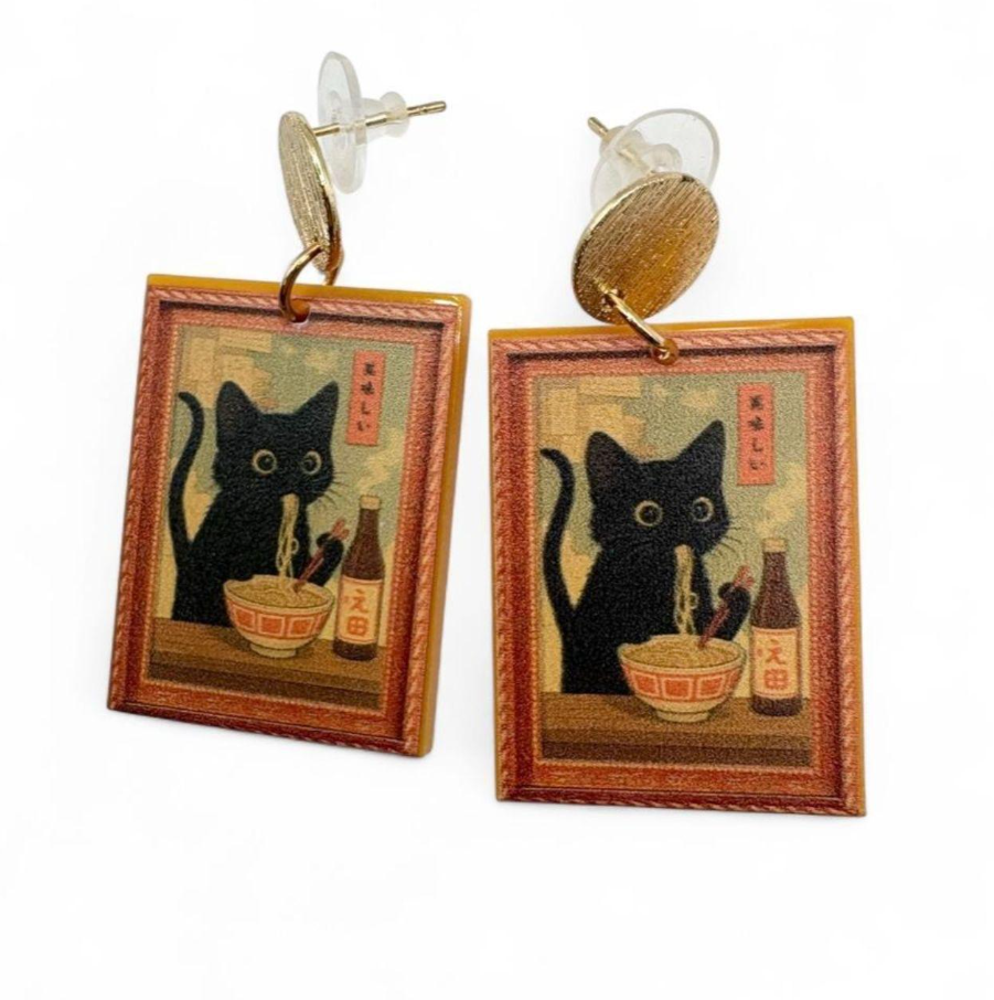 Japan Style Earrings – Neko Cat Ramen