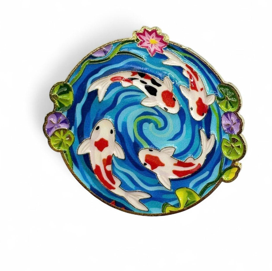 Koi Pond Enamel Pin