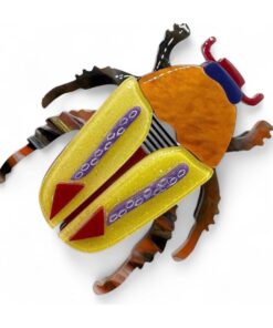 Glitter Scarab Brooch – Bright & Unique!