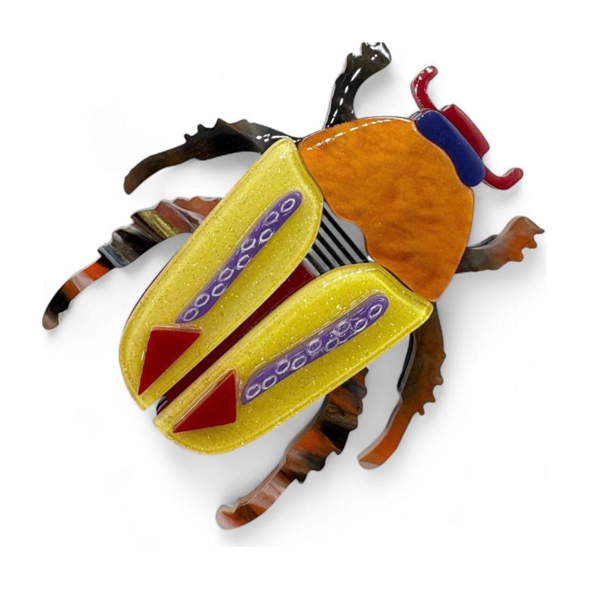 Glitter Scarab Brooch – Bright & Unique!