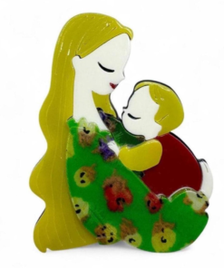 Mother & Child Acrylic Brooch