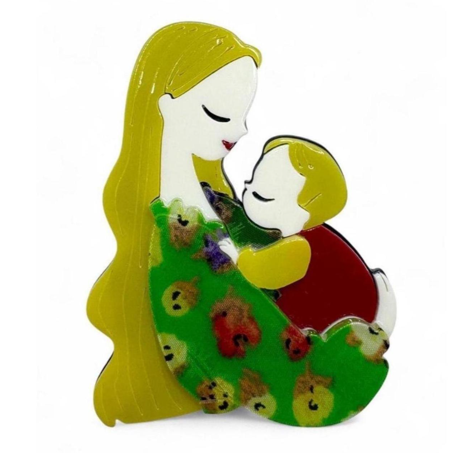 Mother & Child Acrylic Brooch