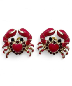 Mini Red Crab Earrings