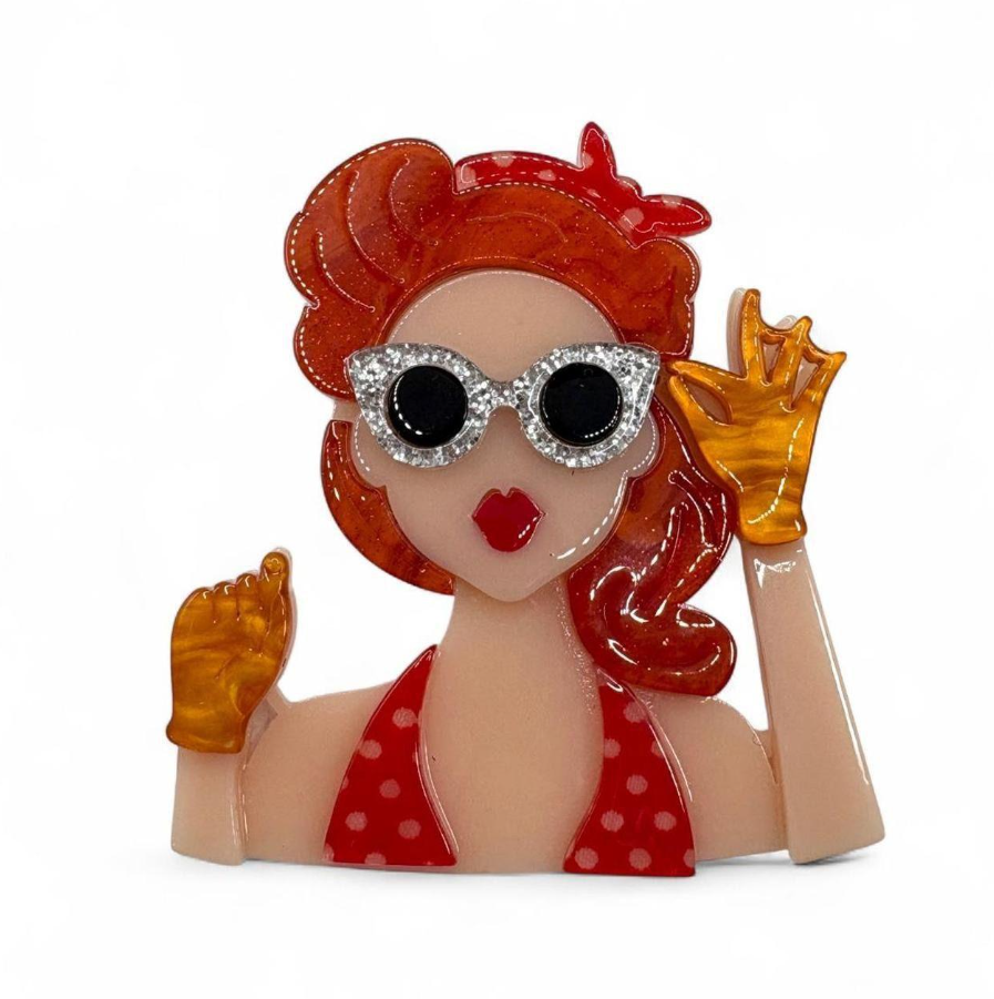 Girl in Bikini Brooch