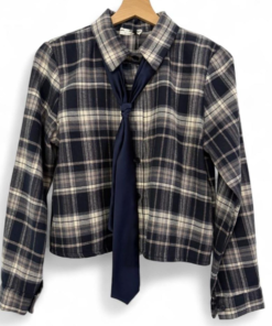 Tartan Shirt with Blue Tie