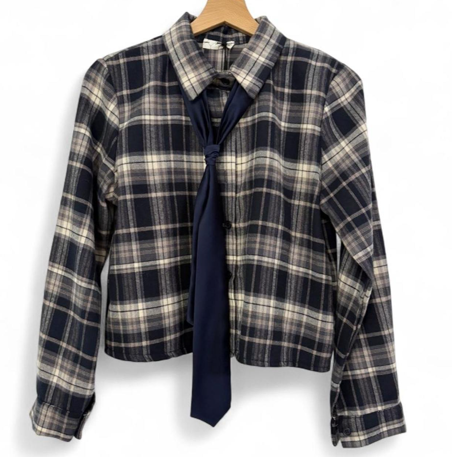 Tartan Shirt with Blue Tie