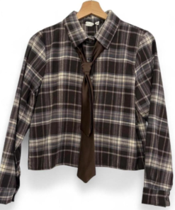 Tartan Shirt with Brown Tie